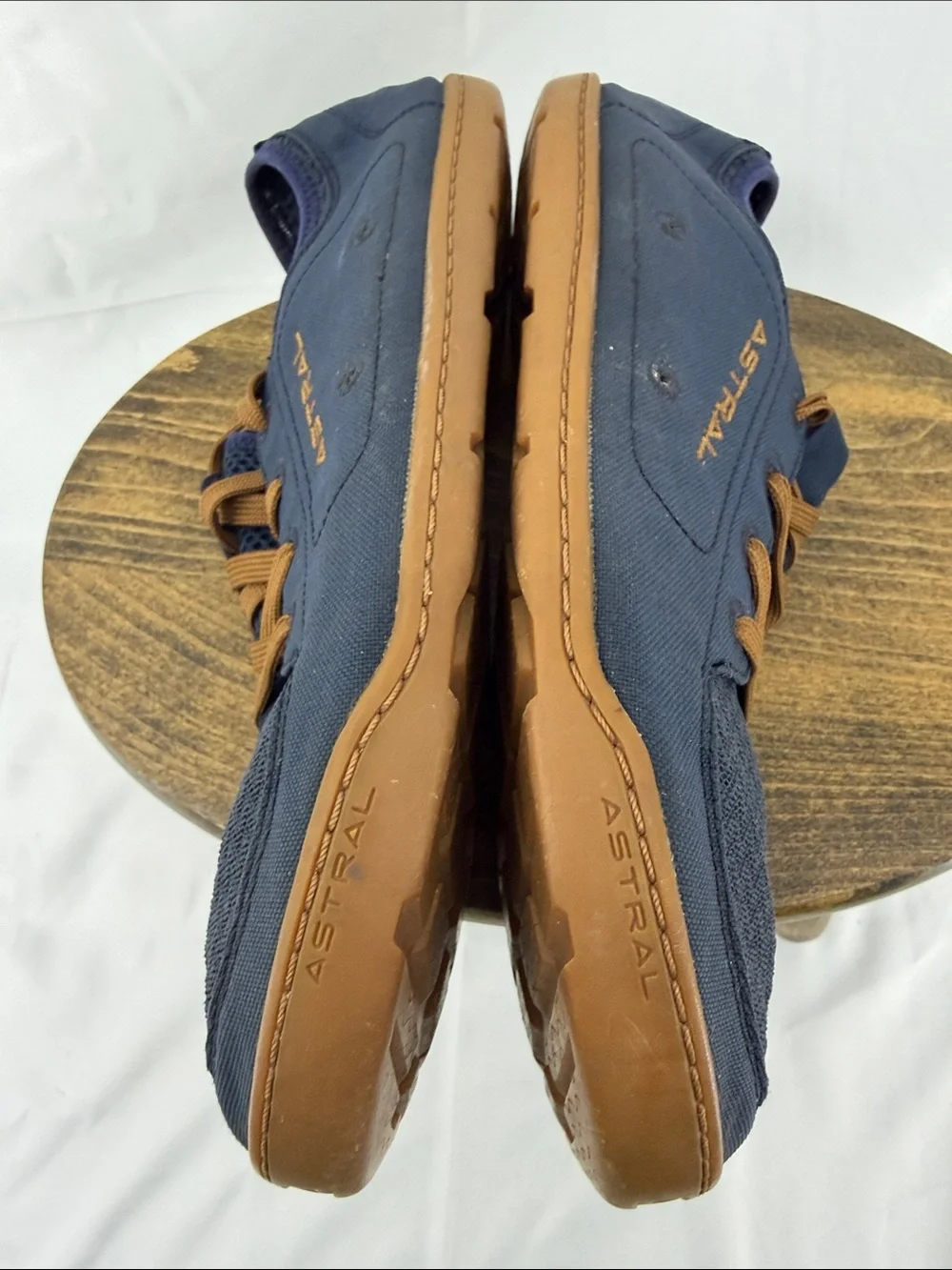 Astral Mens Loyak Canvas Water Shoes in Navy & Brown, sz 9